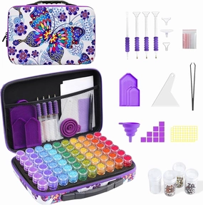 ZORETCO Diamond Painting Storage Case,60 Slots Diamond Art Kits with Accessories for Craft Jewelry Beads Organizer Boxes